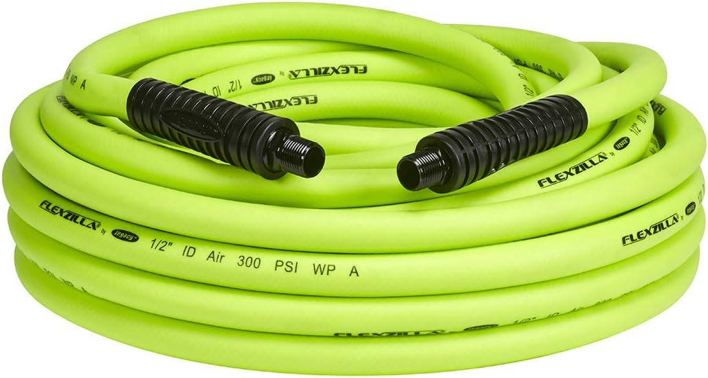 Installing Flexzilla Air Hose Hybrid Polymer Flexible Durable 50 ft in a garage setting