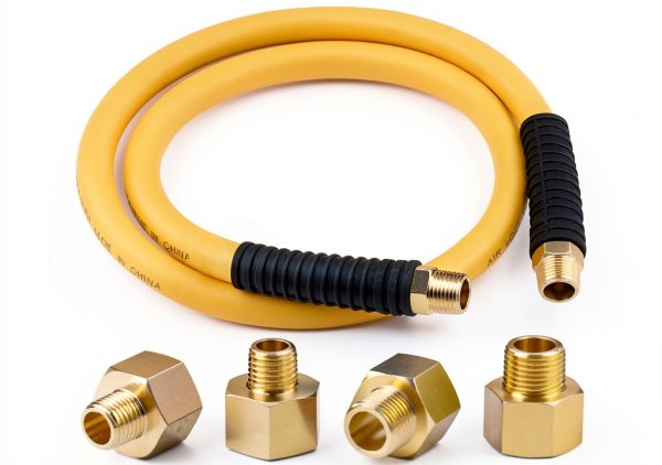 HOOTSUM Air Hose Hybrid Material 4ft High Flow Brass-0