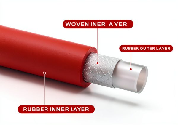 Hromee Red Rubber Air Hose 12 Inch 300 PSI HR4163-3
