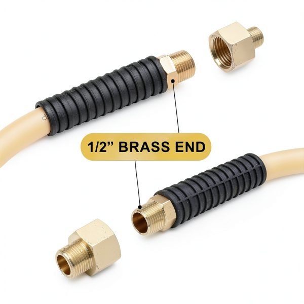 HOOTSUM Air Hose Hybrid Material 4ft High Flow Brass-2