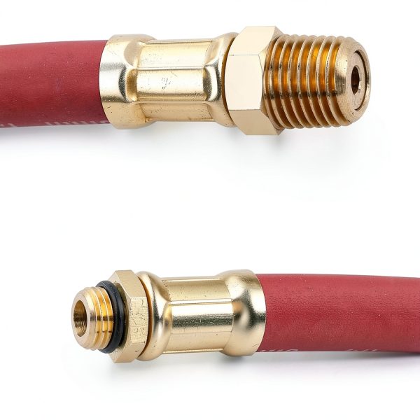 Hromee Red Rubber Air Hose 12 Inch 300 PSI HR4163-2