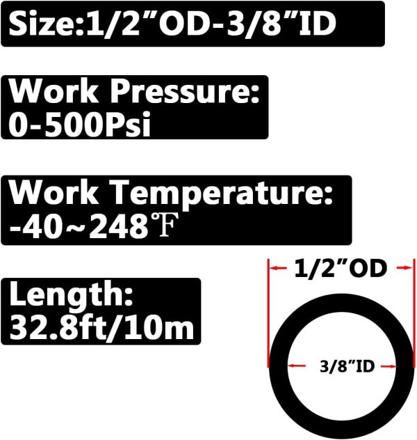 Qolekog Nylon Air Hose Black 500 PSI Heavy Duty-1