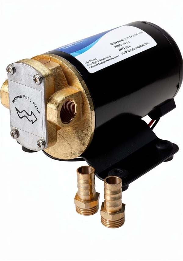 YaeMarine 12V 3.2GPM (12.0LPM) Impellor Gear Pump Self Priming Reversible for Diesel Lubricants Machinery Fuel Scavenge Oil Transfer (Black)-0