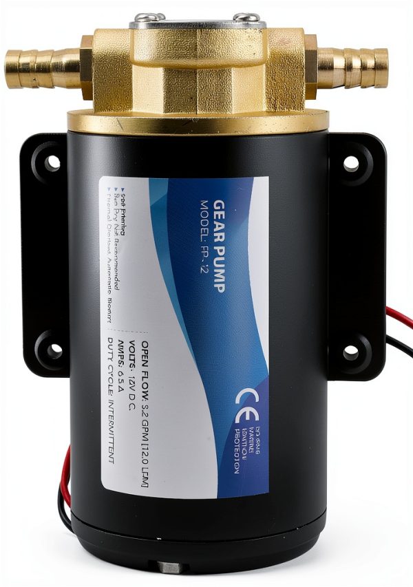 YaeMarine 12V 3.2GPM (12.0LPM) Impellor Gear Pump Self Priming Reversible for Diesel Lubricants Machinery Fuel Scavenge Oil Transfer (Black)-4