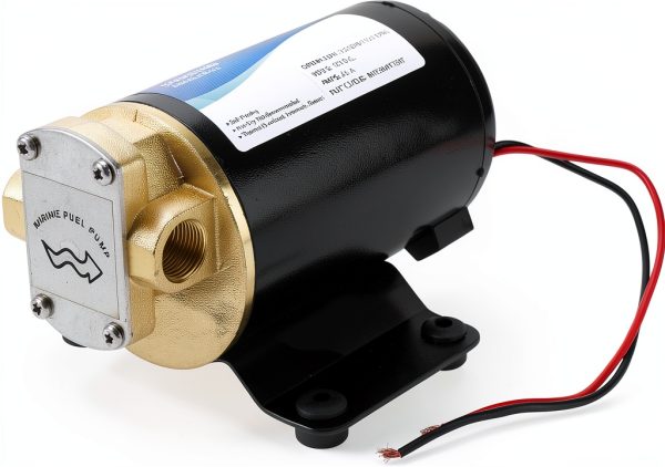 YaeMarine 12V 3.2GPM (12.0LPM) Impellor Gear Pump Self Priming Reversible for Diesel Lubricants Machinery Fuel Scavenge Oil Transfer (Black)-3