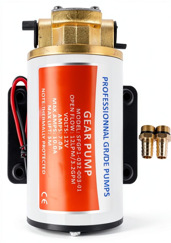 12V Self Priming Impeller Gear Pump AKWH 3.2 GPM Aluminum Heavy-Duty-3