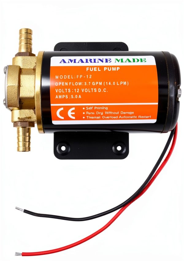 12V Self Priming Impeller Gear Pump Amarine Made 3.7 GPM Copper FP-12-2